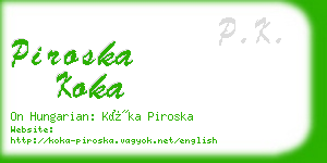 piroska koka business card